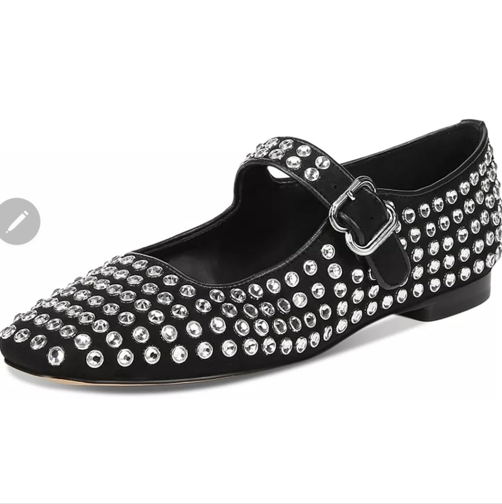 NWT.olomisa Rhinestones Ballet Flats for Women, Sparkly Mary Jane Flats.